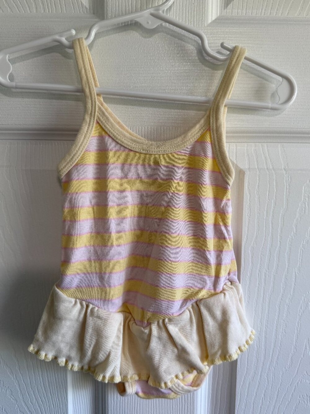 Vintage Ozona Striped Baby Spaghetti Strap Dress Size 2A/86 Made in France